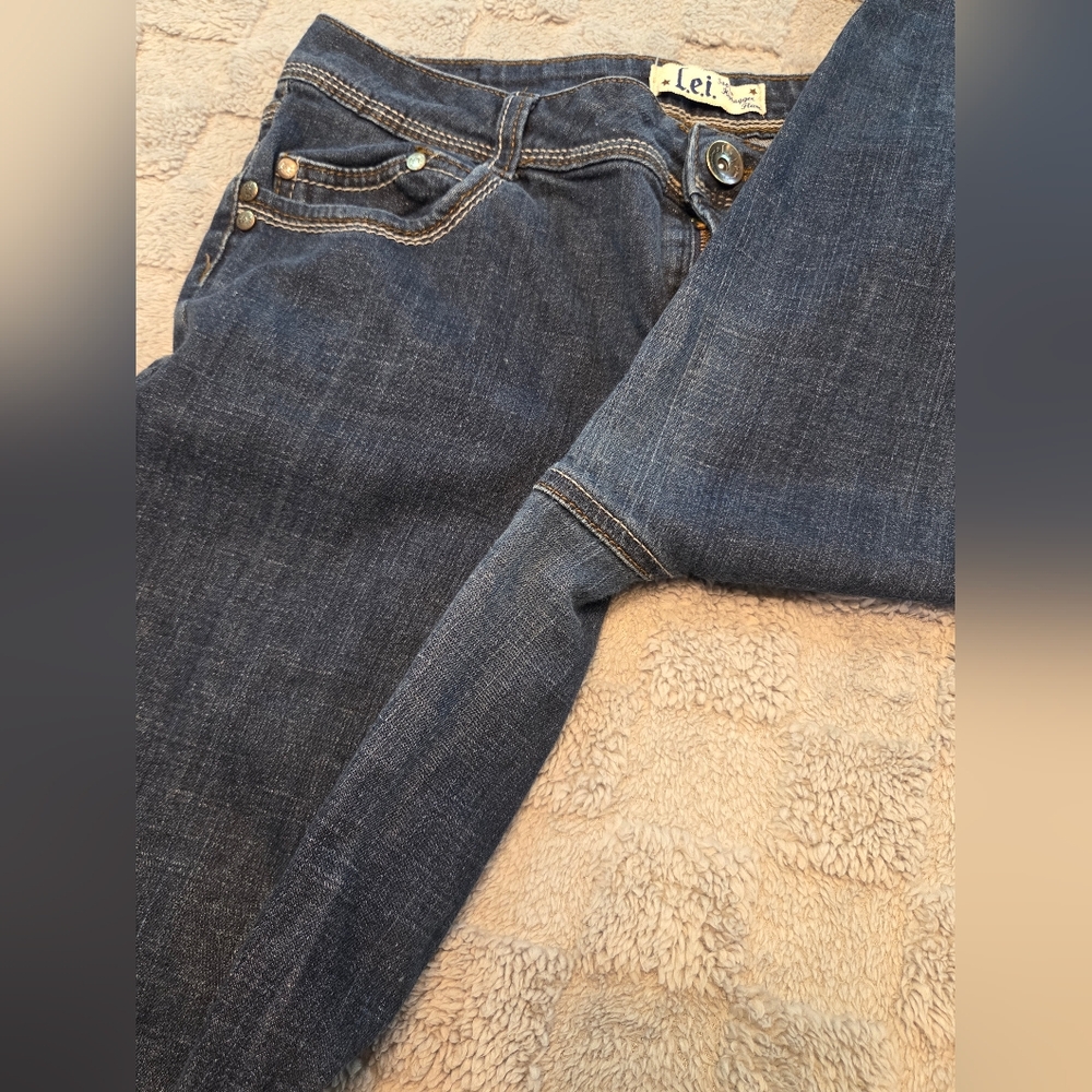 VTG LEI Sophia Hiphugger Flare Jeans Womens 13 Denim Low Rise ❤️Preloved - Picture 9 of 12